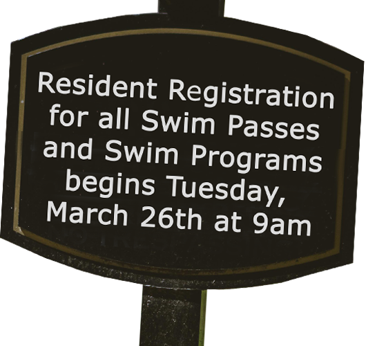 Resident Registration for all Swim Passes and Swim Programs